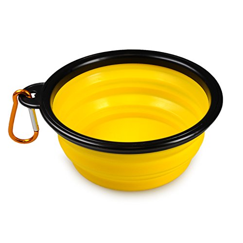 Perros de napf 300 ml de silicona, 2 unidades, telescópico napf comida para perros, forro de comida, agua de mascotas requisitos comida para gatos y perros, color: amarillo, marca youzings