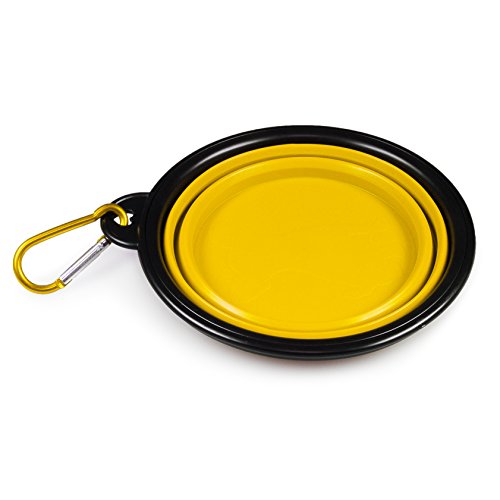 Perros de napf 300 ml de silicona, telescópico napf comida para perros, forro de comida, agua de mascotas requisitos comida para gatos y perros, color: amarillo, marca youzings