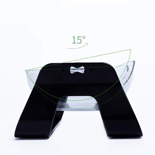 Pet bowl Gato Transparente y Recipiente for Perros Doble protección tazón vértebra Cervical Adecuado for el Plato de Comida de Gato y Perro Plato de Comida (Color : Blue)