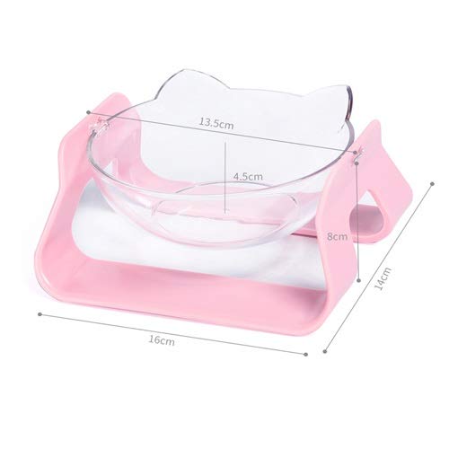 Pet bowl Gato Transparente y Recipiente for Perros Doble protección tazón vértebra Cervical Adecuado for el Plato de Comida de Gato y Perro Plato de Comida (Color : Blue)