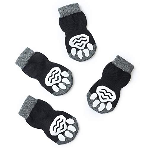 Pet Heroic 8 tamaños Calcetines Antideslizantes para Perros Gatos, Protectores de Patas para Perros Gatos, Control de tracción para el Uso en Interiores, Ajuste para Perros Extra pequeños a Grandes