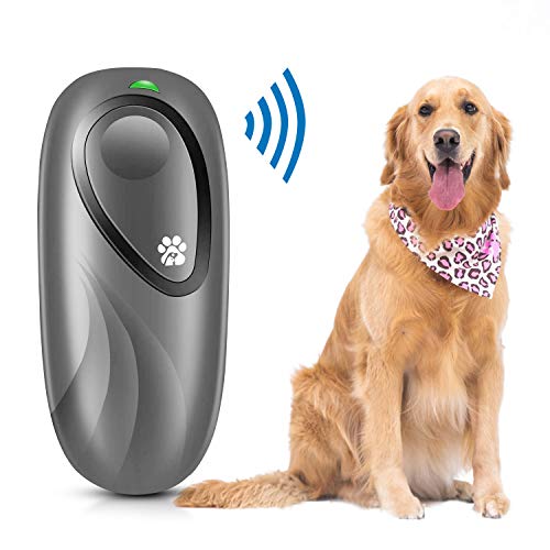 PETCUTE Dispositivo antiladridos ultrasónico Control de ladridos Entrenamiento del Comportamiento del Perro para Interior Exterior Seguro e indoloro Rango de 5M