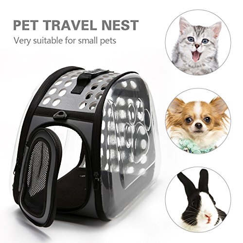 PETCUTE Trasportín para Gatos Bolsa de Transporte para Gatos de Viaje para Mascotas Portador para Gatos Plegables