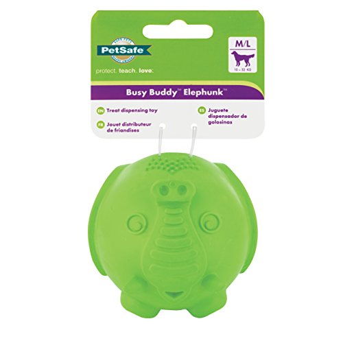 PetSafe Busy Buddy - Juguete Elephunk para Perros, Mediano/Grande, Color Verde