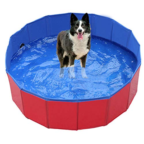 Piscina Extra Grande Mascotas,Piscina para Mascotas Piscina para Perros Mesa de Arena para Gatos Bañera Piscina para niños Plegable Piscina Kimchi Factory Outlet-Red_160X30CM,Piscina para Perros