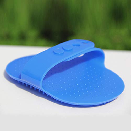 POPETPOP 2pcs Perro Gato Peine baño de Goma Cepillo de Palma Cepillo de Aseo Ajustable Cepillo de Pelo Peine masajeador (Azul)