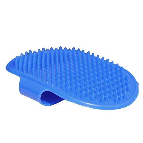 POPETPOP 2pcs Perro Gato Peine baño de Goma Cepillo de Palma Cepillo de Aseo Ajustable Cepillo de Pelo Peine masajeador (Azul)