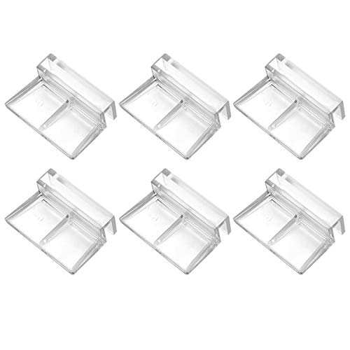 POPETPOP 6pcs Pecera Vidrio Cubierta Clip Soporte acrílico Soporte para Acuario Suministros 6mm