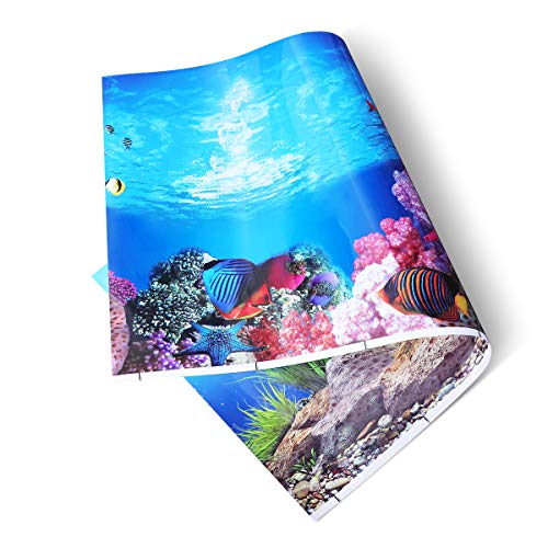 POPETPOP Adhesivo de Fondo para Acuario, Papel Tapiz Adhesivo de Doble Cara 3D Decoración de Acuario de Peces Imagen de Fondo subacuático (52x30cm, Estilo A)