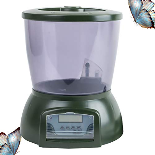 POPETPOP Alimentador Automático de Peces Pantalla LCD Alimentador Temporizador Dispensador de Comida para Peces Alimentador de Pecera para Acuario Estanque de Peces Pecera Hogar (Verde)