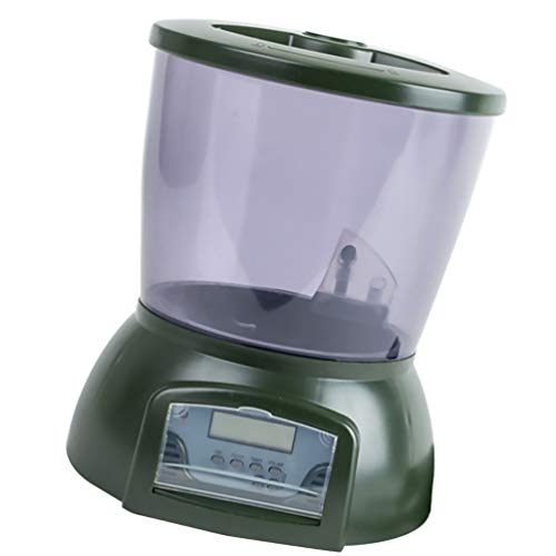 POPETPOP Alimentador Automático de Peces Pantalla LCD Alimentador Temporizador Dispensador de Comida para Peces Alimentador de Pecera para Acuario Estanque de Peces Pecera Hogar (Verde)