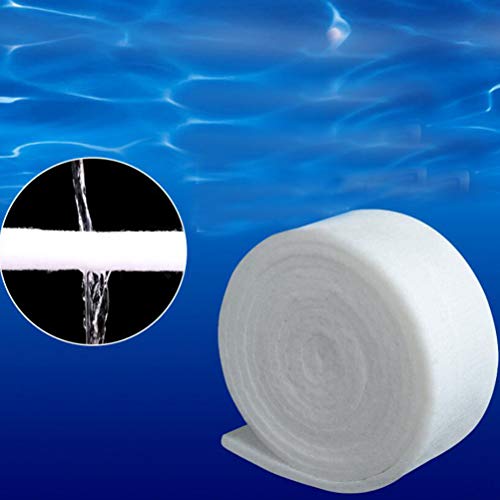 POPETPOP Esponja de Filtro de Fibra para Acuario, Almohadilla de Espuma de Filtro Bioquímico, Almohadilla de Esponja de Filtración para Pecera, 200x12cm (Blanco)