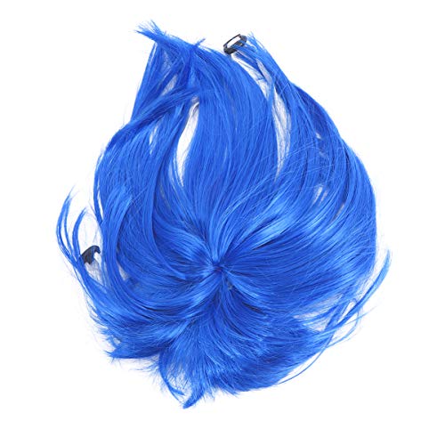 POPETPOP Peluca para Mascotas Perro Gato Disfraces de Pelo Peluca de Pelo Corto para Perros Gatos Accesorios de Fiesta de Cosplay de Halloween para Perros Gatos (Azul)