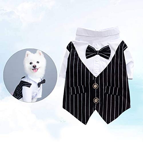 POPETPOP Perros Esmoquin Traje Cachorro Ropa de Boda Traje Cosply Ropa para Perro pequeño (Negro)