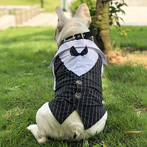 POPETPOP Perros Esmoquin Traje Cachorro Ropa de Boda Traje Cosply Ropa para Perro pequeño (Negro)