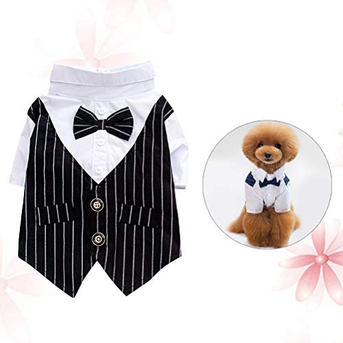 POPETPOP Perros Esmoquin Traje Cachorro Ropa de Boda Traje Cosply Ropa para Perro pequeño (Negro)