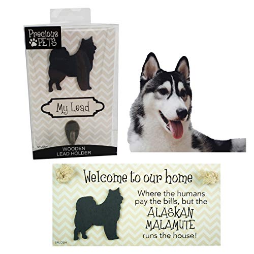 Preciosa placa de perro y gancho de plomo de perro de ALASKAN MALAMUTE, carteles divertidos, regalos de perro mamá, accesorios para perros, cosas de la casa.