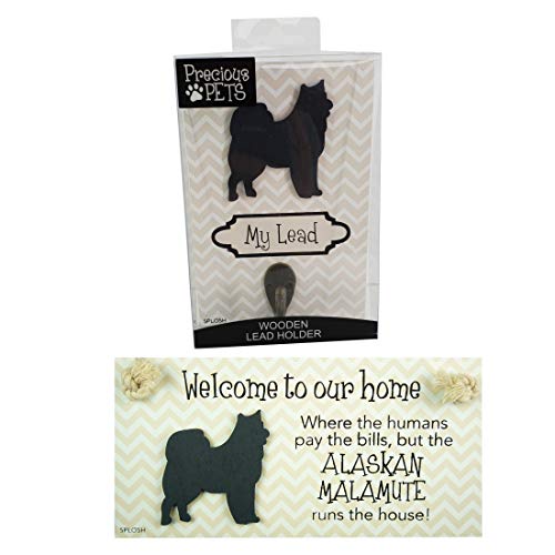 Preciosa placa de perro y gancho de plomo de perro de ALASKAN MALAMUTE, carteles divertidos, regalos de perro mamá, accesorios para perros, cosas de la casa.