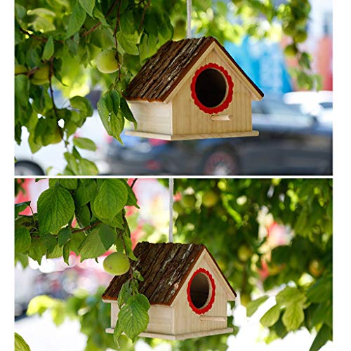 Productos para Mascotas Jaulas para Pájaros Nidos de pájaros de Madera Maciza, pequeña casa Nido de pájaros Tordo Loro Mascota Jaula de pájaros Colgando Crianza Caja Jaulas para Pájaros