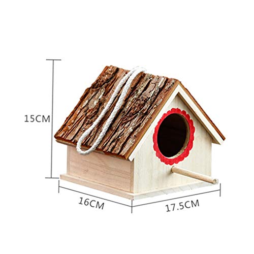 Productos para Mascotas Jaulas para Pájaros Nidos de pájaros de Madera Maciza, pequeña casa Nido de pájaros Tordo Loro Mascota Jaula de pájaros Colgando Crianza Caja Jaulas para Pájaros