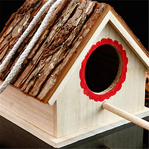 Productos para Mascotas Jaulas para Pájaros Nidos de pájaros de Madera Maciza, pequeña casa Nido de pájaros Tordo Loro Mascota Jaula de pájaros Colgando Crianza Caja Jaulas para Pájaros