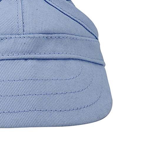 Pssopp Gorra Perro Mascota Deportes Gorra de béisbol Gorra de béisbol Mascota Gorra Exterior Sunbonnet Gorra de Sol de Moda Raya Ajustable Sombrero de Viaje de Verano con Orificios (S-Azul)