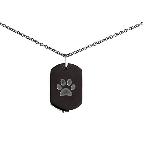 Pssopp Memorial urna Collar para Perro Gato Mascotas Cenizas Huella patrón Colgante Collar Perro Cenizas Recuerdo medallón para Mujeres niñas