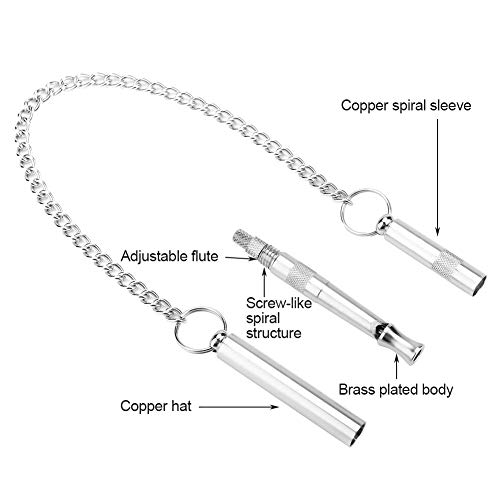 Pssopp Silbato para adiestramiento de Perros Silbato para Perros Ultrasónico Silbato para Perros con Control de ladridos portátil Frecuencia Ajustable Silbato para Perros con Cadena Colgante