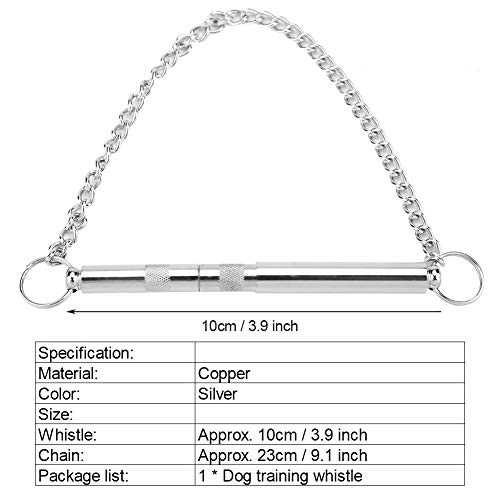 Pssopp Silbato para adiestramiento de Perros Silbato para Perros Ultrasónico Silbato para Perros con Control de ladridos portátil Frecuencia Ajustable Silbato para Perros con Cadena Colgante