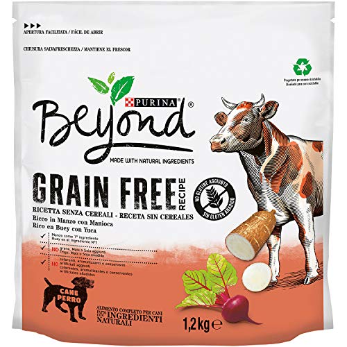 Purina Beyond Grain Free pienso Natural para Perro con Buey 6 x 1,2 Kg - 1 Sacos