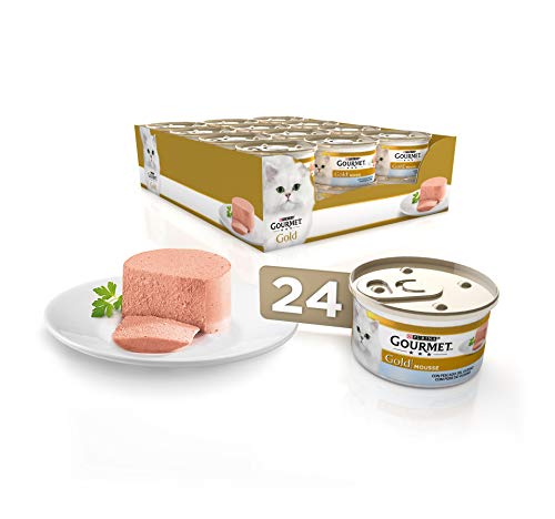 Purina Gourmet Gold Mousse con Pescado del Océano para Gatos - Paquete de 24 x 85 gr - Total: 2.04 Kg