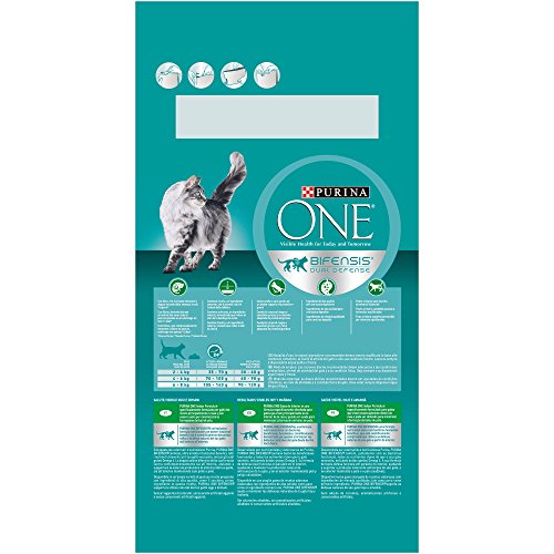 PURINA ONE Bifensis Pienso para Gatos de Interior Pavo y Cereales 6 x 1,5 Kg