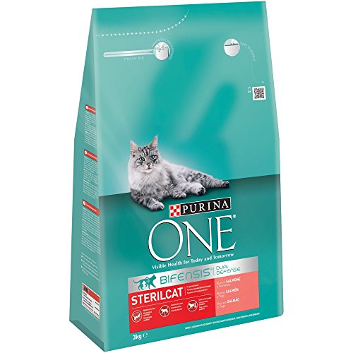 PURINA ONE Bifensis Pienso para Gatos Esterilizados Salmón y Trigo 4 x 3 Kg