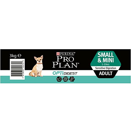 PURINA Pro Plan Comida Seco para Perro Adulto Pequeños y Mini con Optidigest, Sabor Pollo - 3 Kg