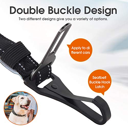 PYJR Cinturon Perro Coche, Cinturón Seguridad Perro Coche Nylon Ajustable, 3 En 1 Correas para Perros, MosquetóN Resistente Y con Cierre De Seguridad, para Mascotas, Perro.