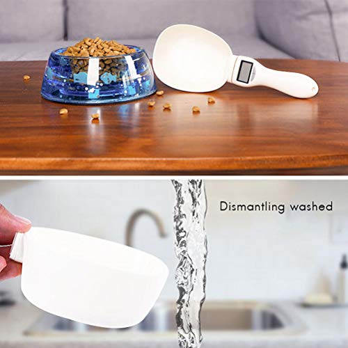 Pywee Pet Food Scoop Preciso Comida para Perros, Vaso medidor extraíble para Gatos, Cuchara de báscula Digital con Pantalla LCD para Alimentos de Animales, Cocina Hornear.