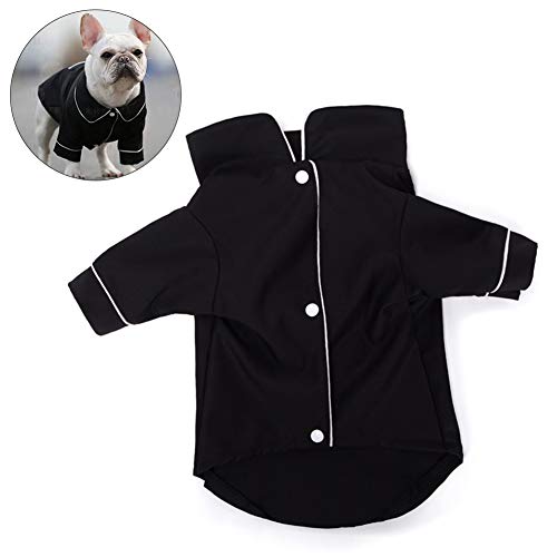 Quanju Cheer Pet Perro Cachorro Cachorro Peluche Bomei Corrida de toros Chaleco de Ropa Suave Cálido Transpirable Bolsillo Camisa Ropa XS Negro