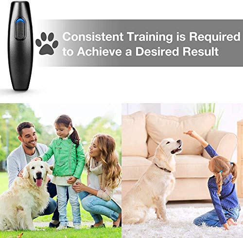 Qyoung Dispositivos Antiladridos Ultrasónico Adiestramiento para Perros, Rango 5m Paseando al Perro 2 en 1 Mano Entrenamiento de Perros y Control De Ladridos 100% Segura (Negro)