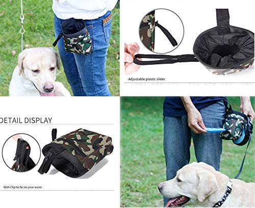 RC GearPro Bolsa de entrenamiento para mascotas Bolsillo para bocadillos para perros, Bolsa de alimentación para cachorros de viaje al aire libre a prueba de agua, Carry Treats Toys Poop Bag Dispenser