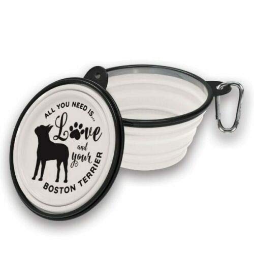 Redwood Boston Terrier - Recipiente Plegable para Comida de Perro