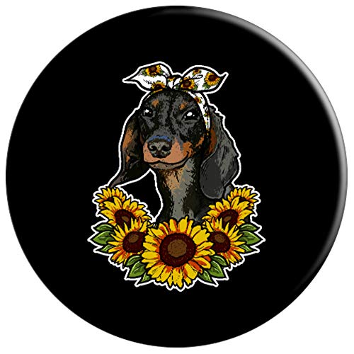 Regalo Para El Perro Decoración De Girasoles Dachshund PopSockets Agarre y Soporte para Teléfonos y Tabletas