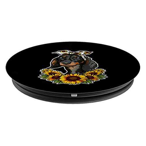 Regalo Para El Perro Decoración De Girasoles Dachshund PopSockets Agarre y Soporte para Teléfonos y Tabletas