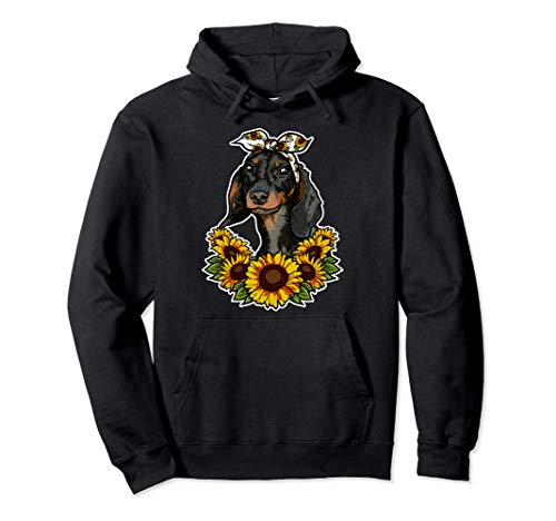 Regalo Para El Perro Decoración De Girasoles Dachshund Sudadera con Capucha