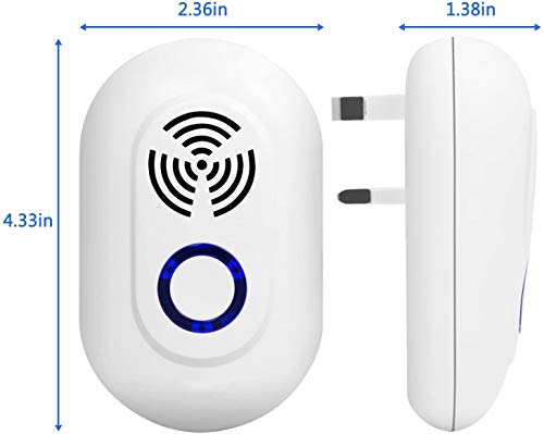 Repelente ultrasónico de plagas, repelente de ratones enchufable Control de plagas Repelente ultrasónico de insectos para cucarachas, ratones, roedores, arañas, moscas, mosquitos, hormigas, pulgas
