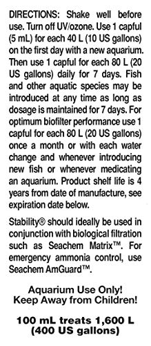 Seachem - Sistema de estabilización de Tanque de estabilización, 100 ml