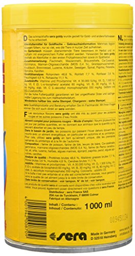 Sera Goldy, el alimento Principal para Peces pequeños a Base de Copos cuidadosamente Fabricados (también para cría de Especies exigentes) y Otros Peces de Agua fría exigentes