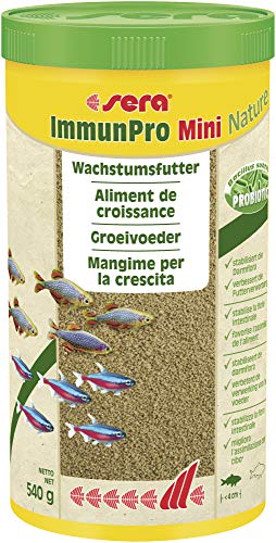 Sera ImmunPro Mini alimentador para peces o peces jóvenes y para todos los peces pequeños de hasta 4 cm con probióticos en el acuario para un crecimiento rápido, fuerte desarrollo y colores brillantes