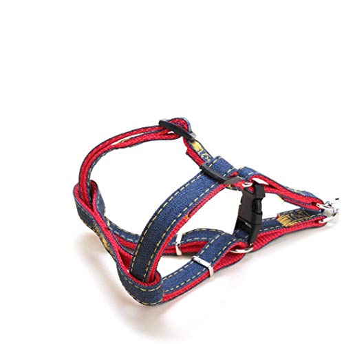 shentaotao Denim Pesado Collar De Perro De Servicio Correa del Arnés De Tracción Cuerda del Correo para El Entrenamiento Diario Caminar Ejecutan Red 3pcs XL