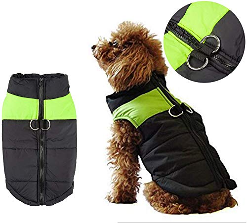 Shinmax Pequeña Capa de la Chaqueta del Perro a Prueba de Agua, la Lana Forrada para el Calor, Protector de Pecho Puffer Perro de Animal Doméstico del Perrito del Chaleco para el Otoño Invierno