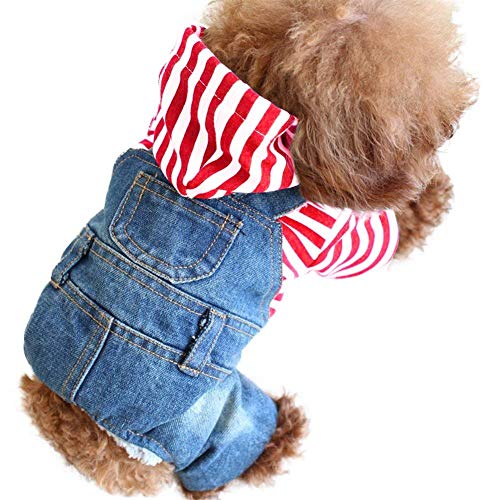 SILD Cool Vintage Lavado Vaquero Chaqueta Jumpsuit Azul Vaquero Ropa para Mascota pequeña Perro Gato / 3 Estilos XS-XXL